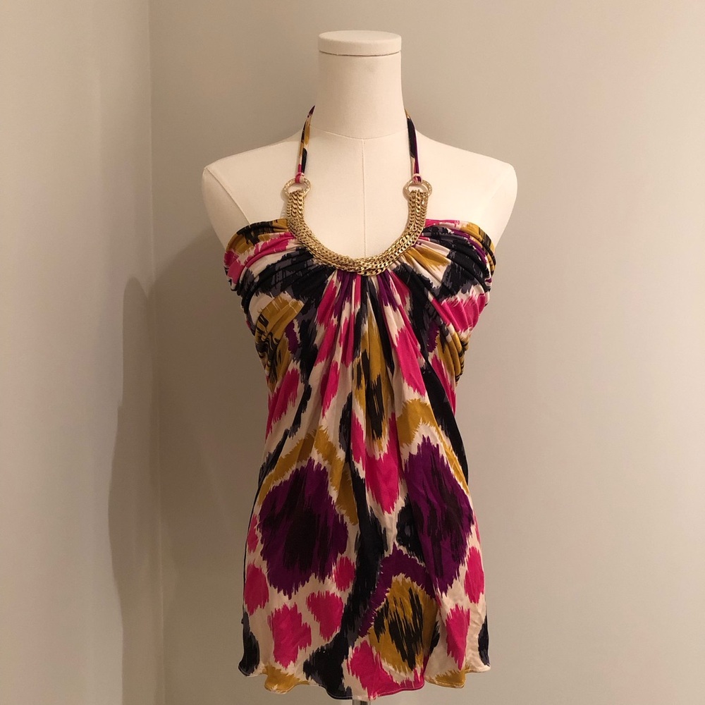 Sky Gold Chain Halter Top